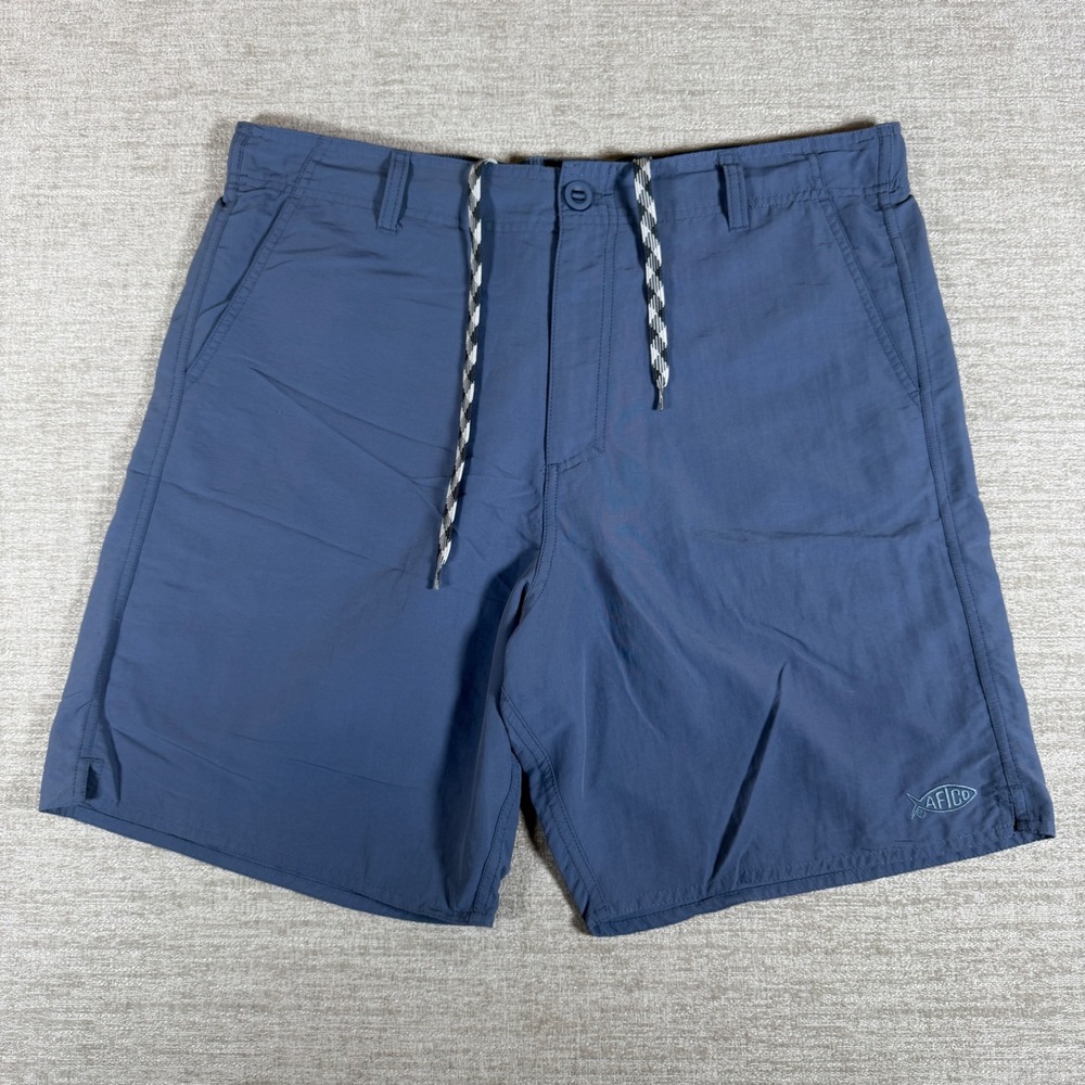 NEW!‎ AFTCO Fishing Shorts Mens 34/8 Blue Nylon Hybrid Utility 55436-00